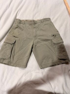 Varsity khaki military Cargo Shorts with Utility Pockets size 36
